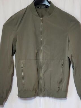 Men’s Zara Army Green Full-zip Bomber Jacket Size M